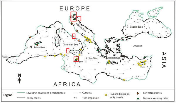 Mappa coste Mediterraneo