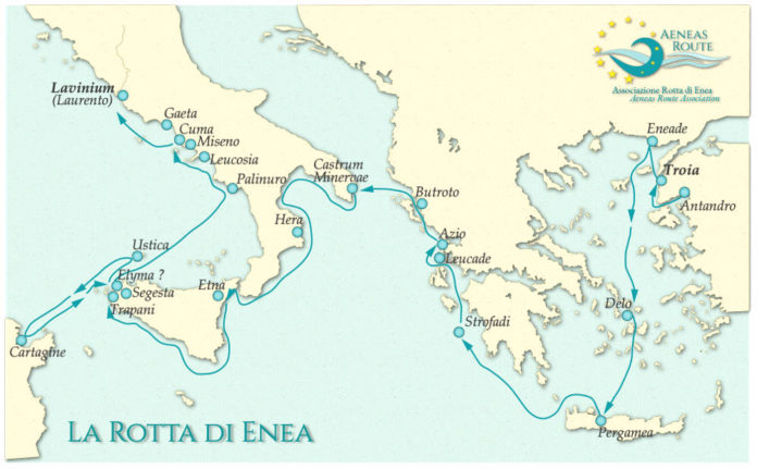 Rotta mappa Enea da Eneide